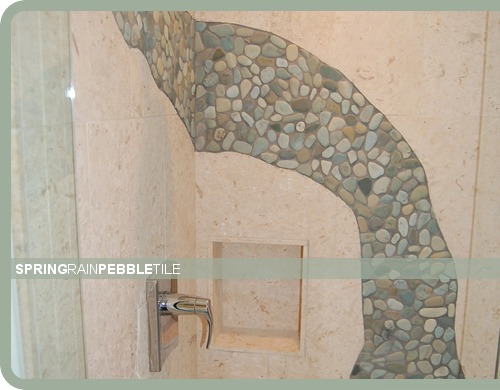 Spring Rain Pebble Mosaic Tiles